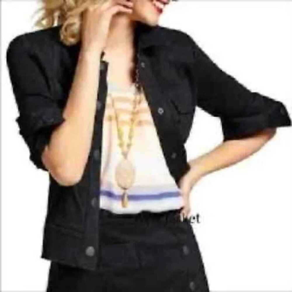CABI Ava Jacket Blazer Ponte Knit Black Sz L #3174 EUC
